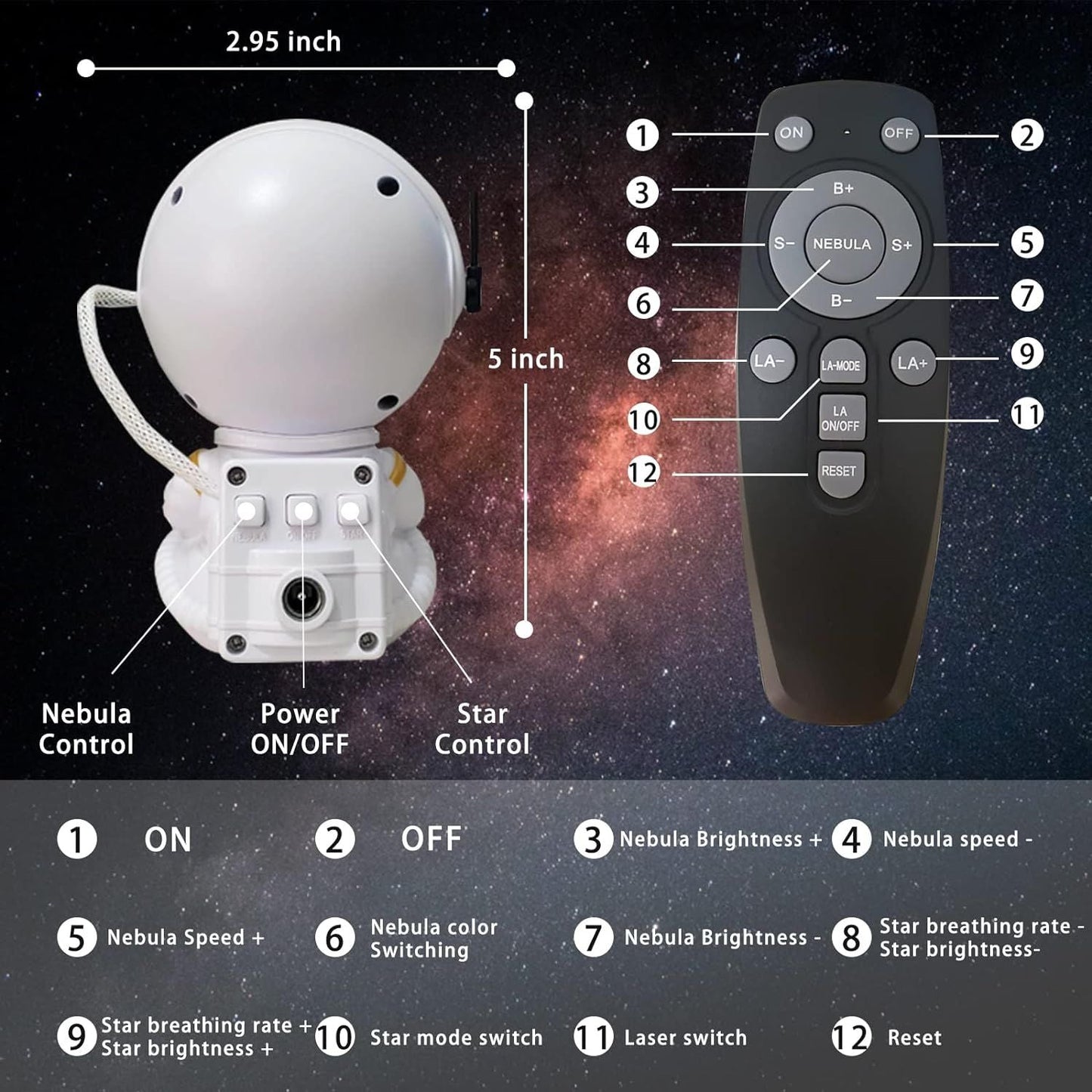 Astronaut Projector Star Night Lamp