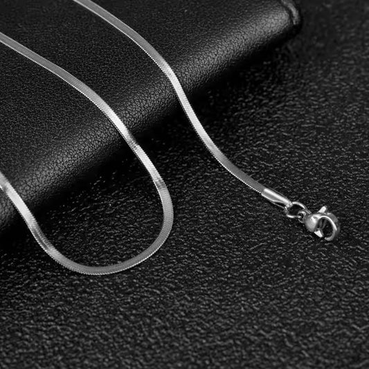3mm Silver Flat Snake Neck Chain
